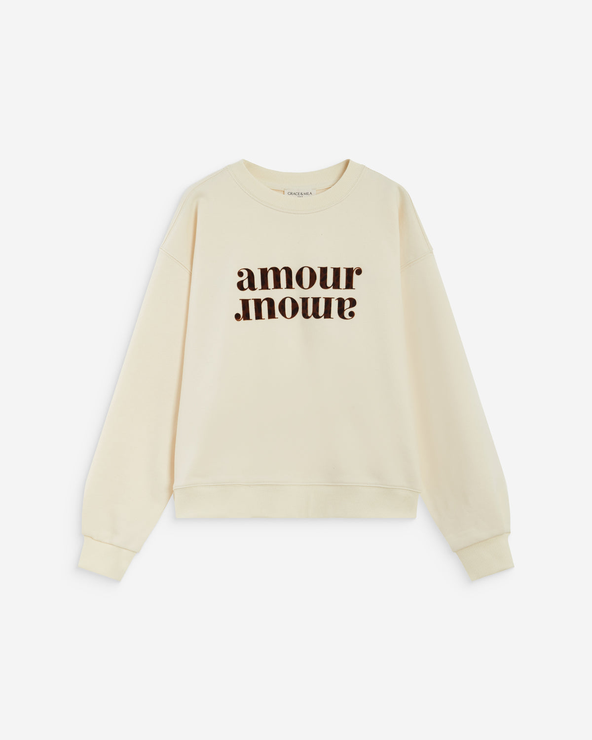 Grace & Mila AMERY 'Amour' Sweathirt - Ecru