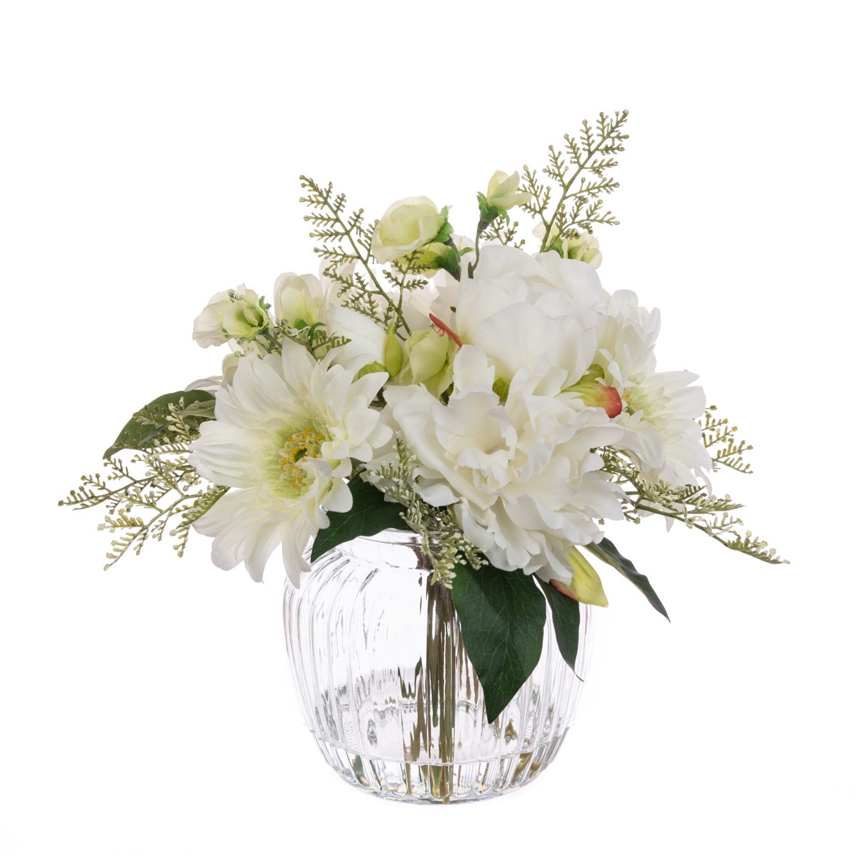 FloralSilk Peony Bouquet in Vase