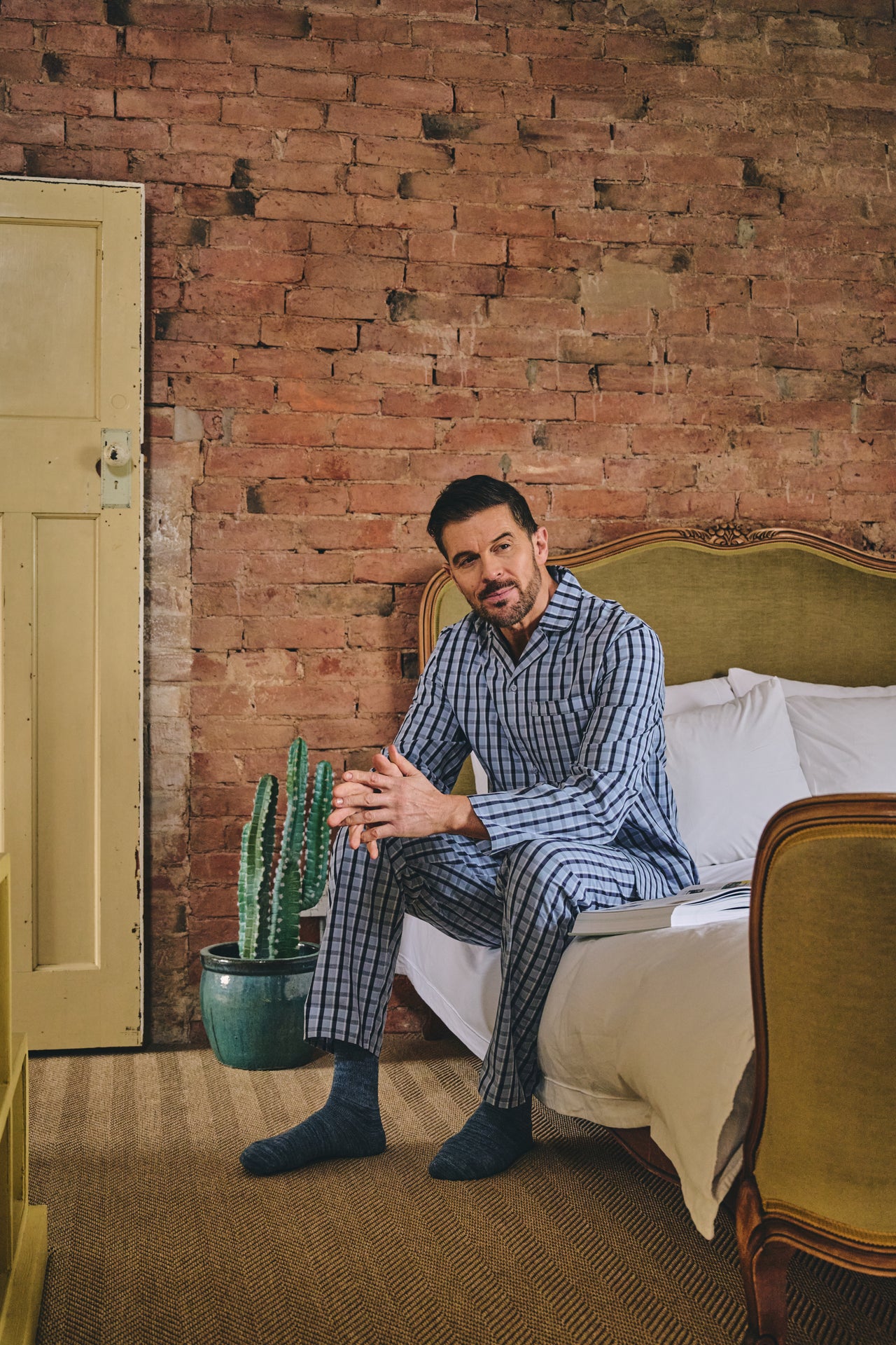 HJ Pure Cotton Pyjamas - Blue Check