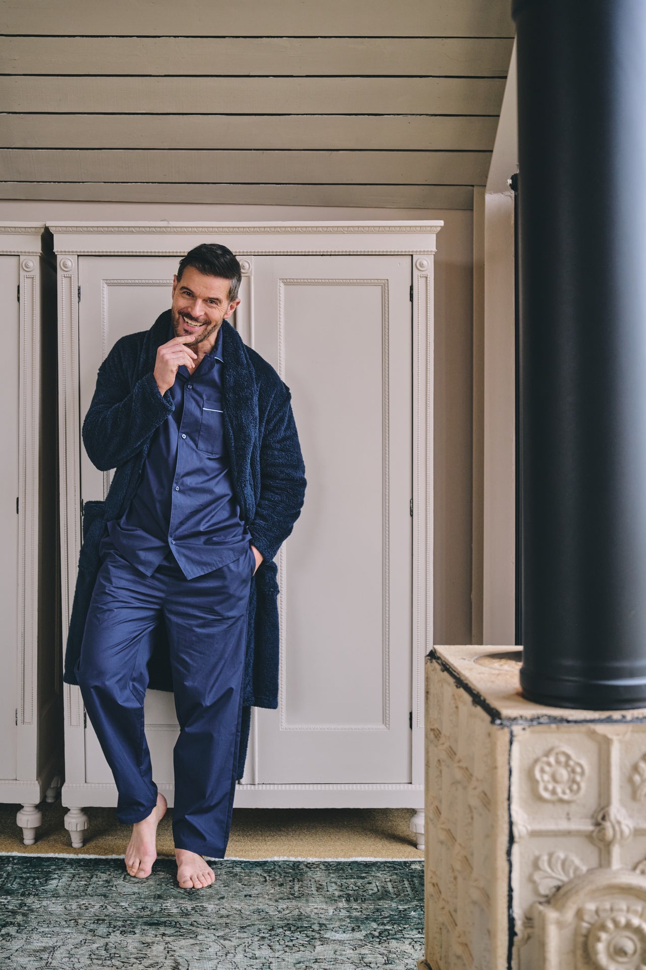 HJ Pure Cotton Pyjamas - Dark Blue