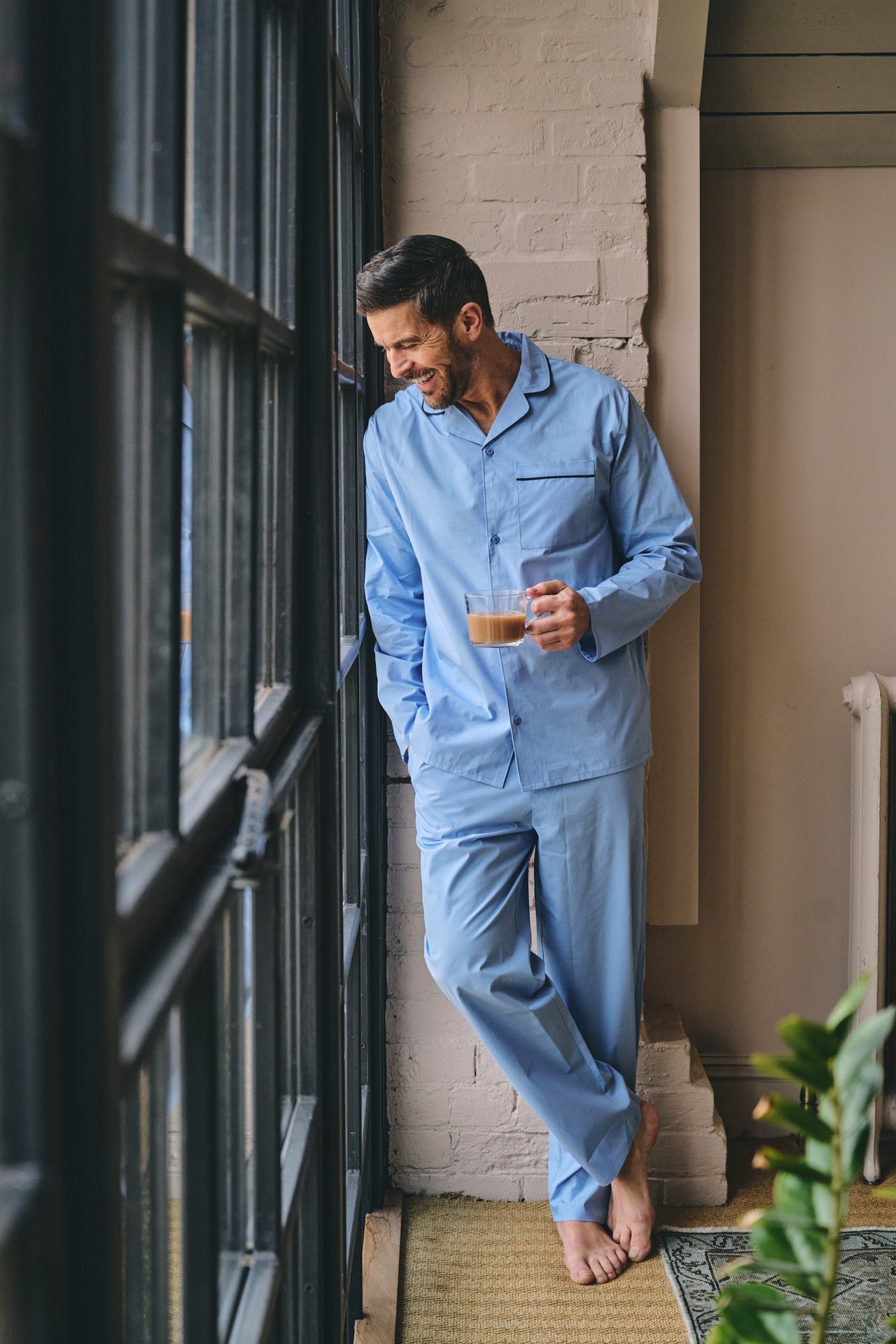 HJ Pure Cotton Pyjamas - Light Blue