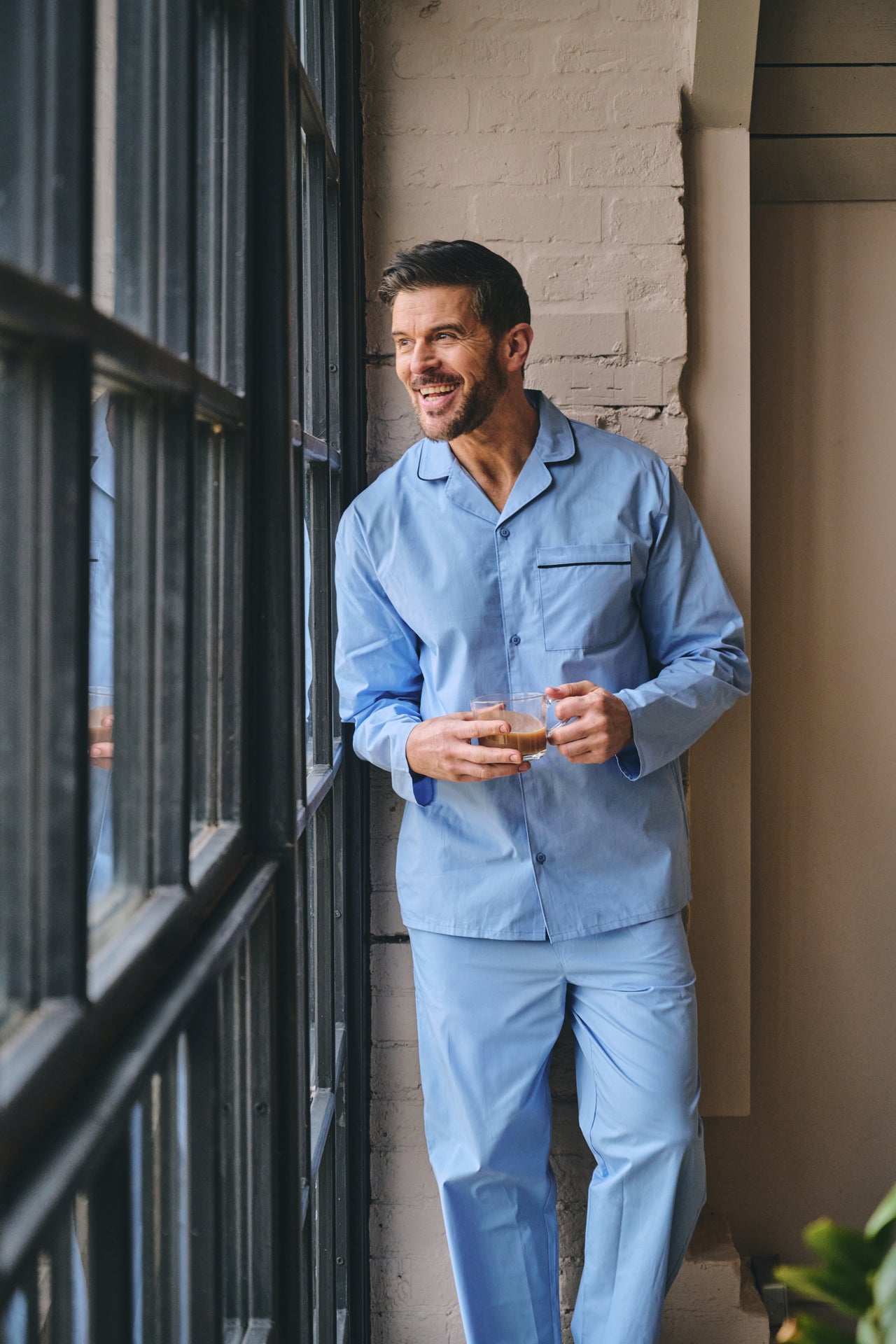 HJ Pure Cotton Pyjamas - Light Blue