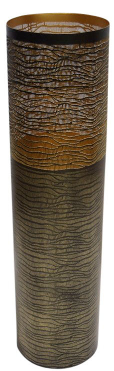 Lows Large Floor Standing Pillar Candle Holder In Antique Zinc & Gold - HTL62
