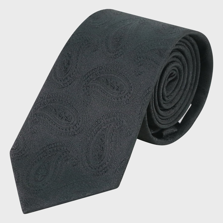 Sophos Paisley Teardrop Tie Black-