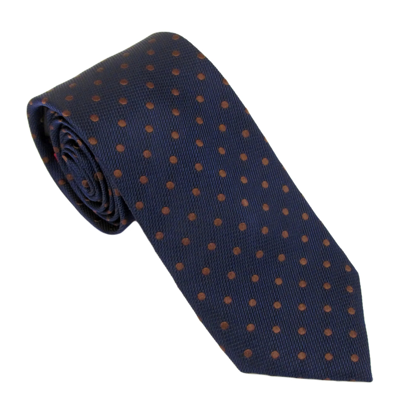 Van Buck Red Label Dot Silk Tie - Blue & Brown
