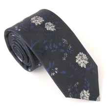 Van Buck Red Label Silk Tie - Navy Blue Floral