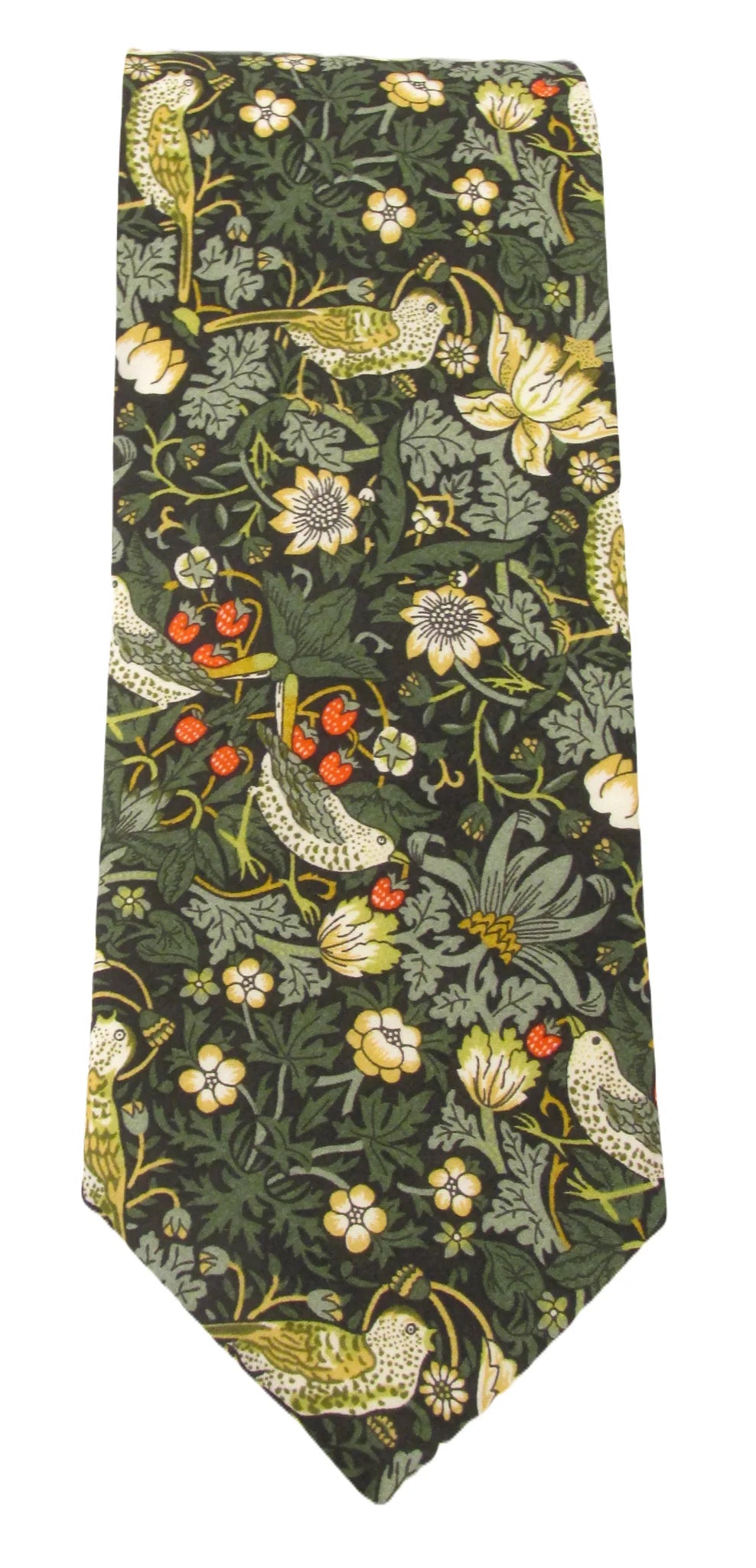 Van Buck Thief Cotton Liberty Tie -  Strawberry Thief Forest