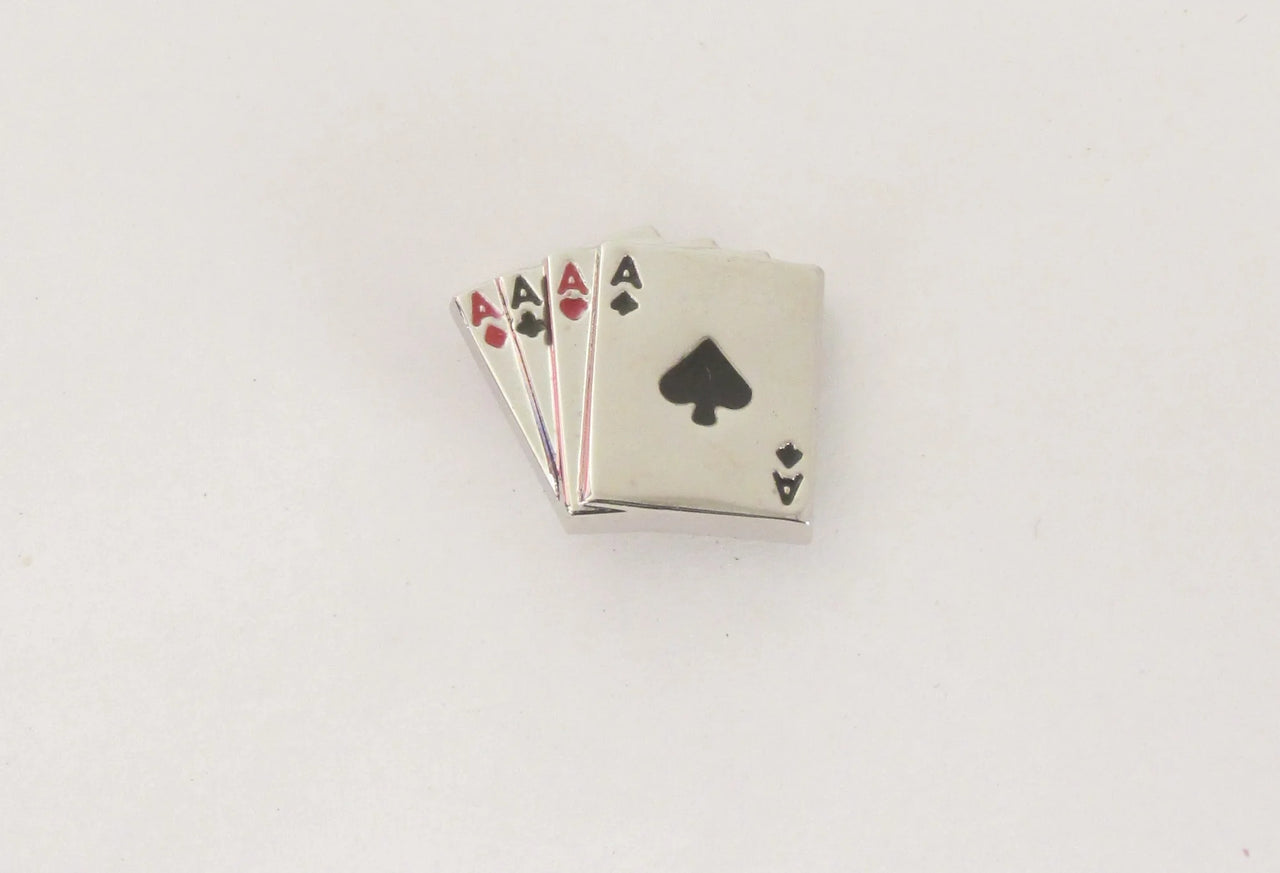 Van Buck England Playing Card Cufflinks and Lapel Pin Set