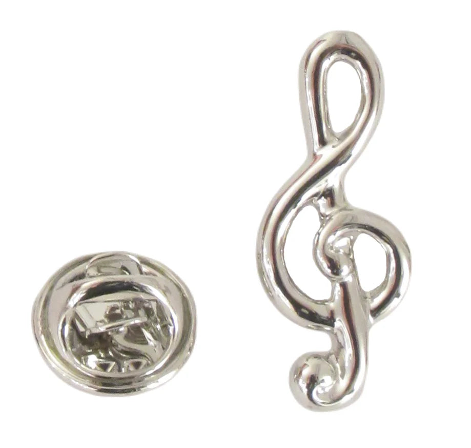 Van Buck England Treble Clef Music Note Cufflinks and Lapel Pin Set