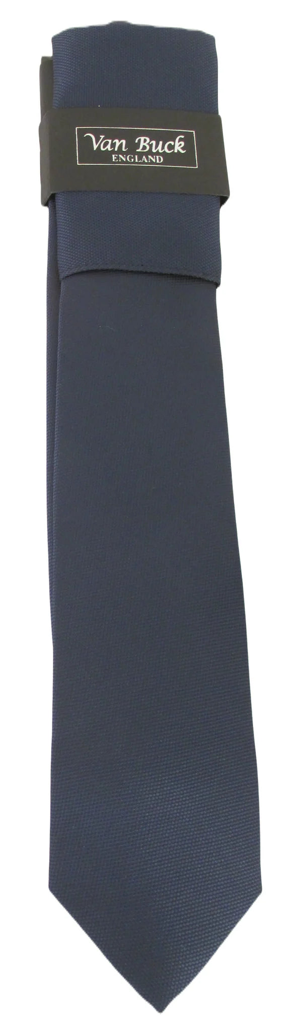 Van Buck England Navy Jacquard Polyester Tie and Pocket Square Set