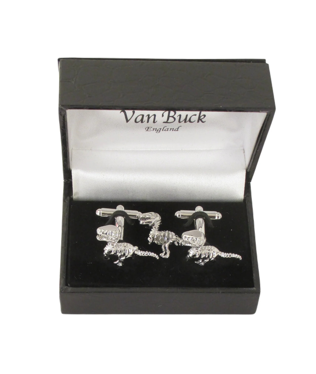 Van Buck England Dinosaur Cufflinks and Lapel Pin Set