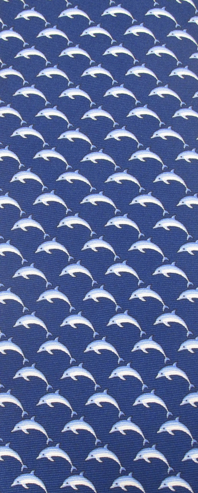 Van Buck England Italian Printed Silk Navy Dolphin Tie