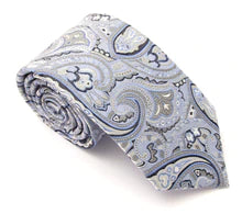Van Buck London Silk Tie - Sky Blue Large Paisley