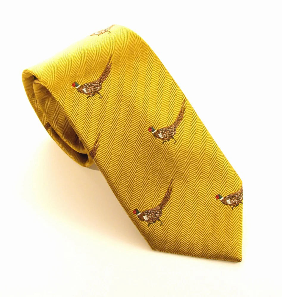 Van Buck Gold Pheasant Country Silk Tie