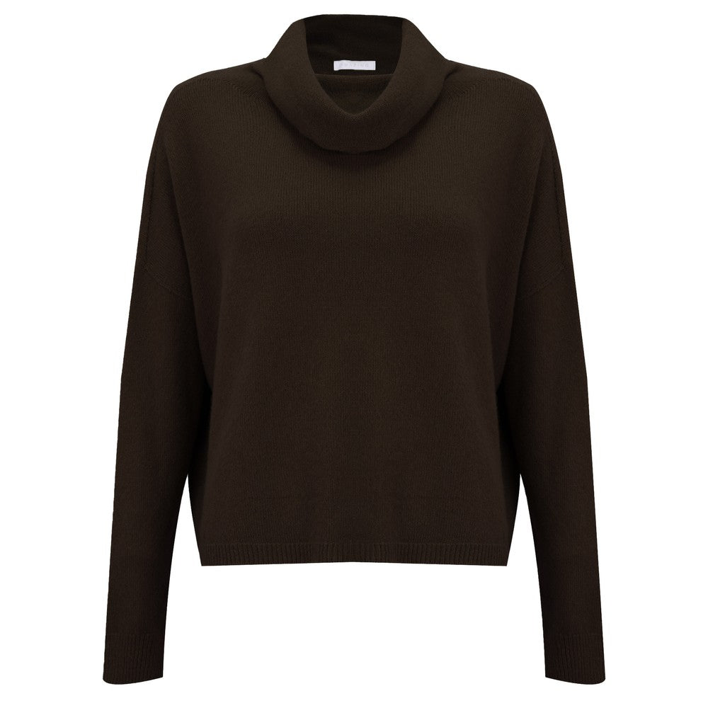 Amazing Woman Jannie Cowl Boxy Jumper - Chocolate
