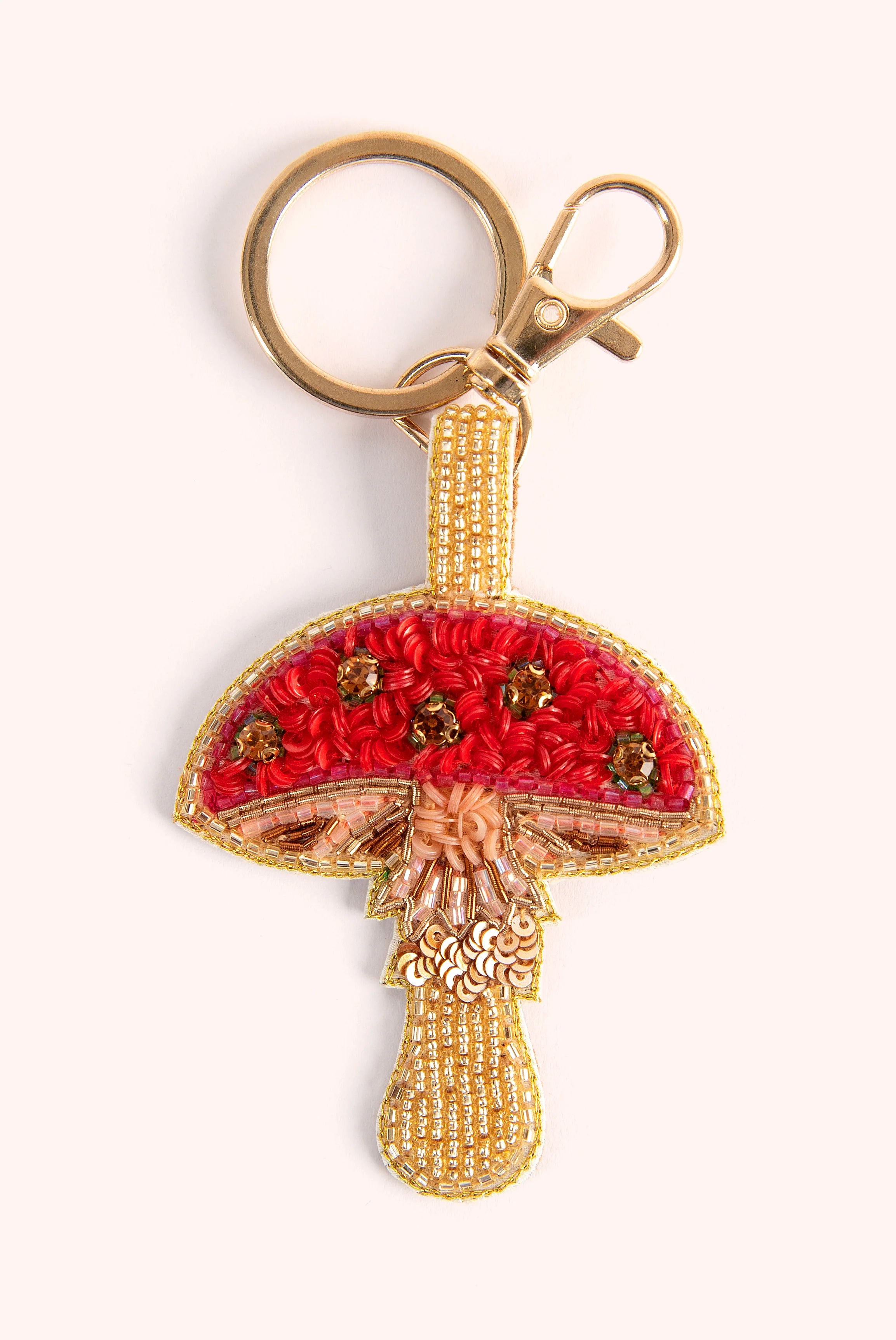 Powder Toadstool Beaded Keyring/Bodenhams