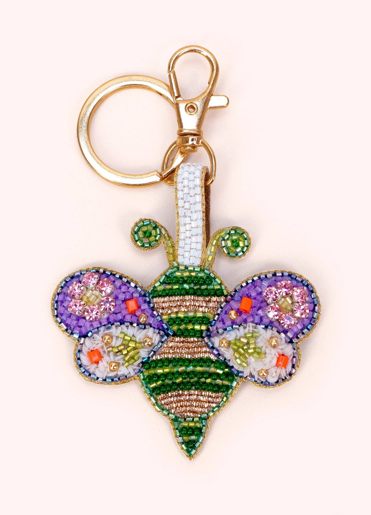 Powder Beaded Keyring - Brilliant Bumblebee