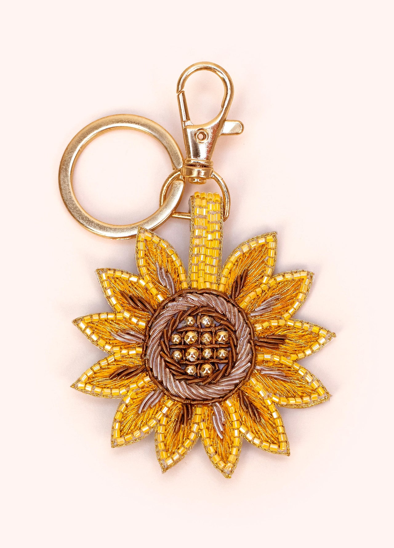 Powder Beaded Keyring - Summer Sunflower