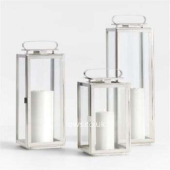 Small Stainless Steel Lantern In Silver
