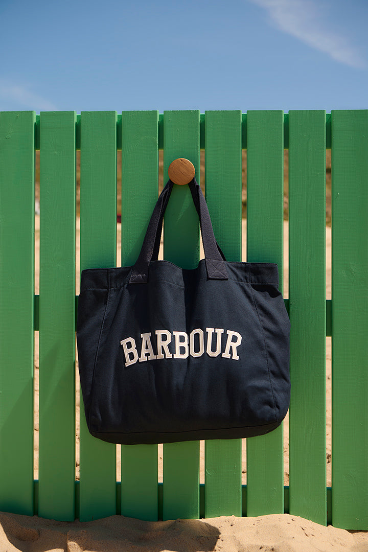 Barbour Logo Holiday Tote Bag - Navy
