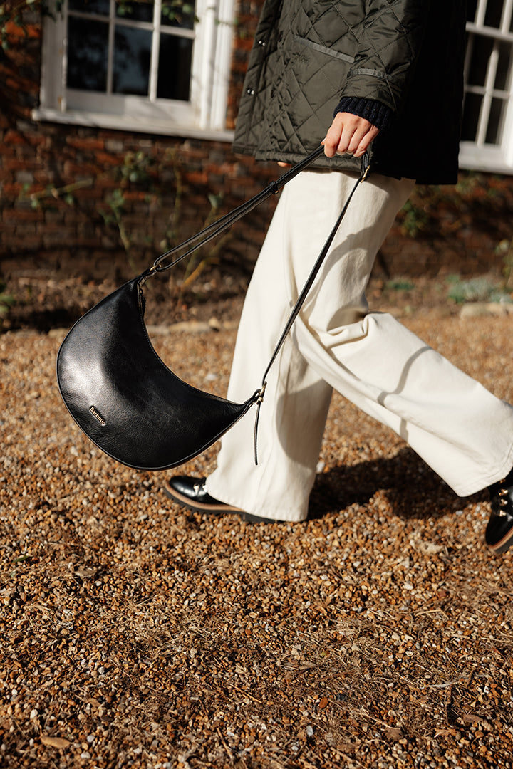 Barbour Laire Leather Sling Bag - Black