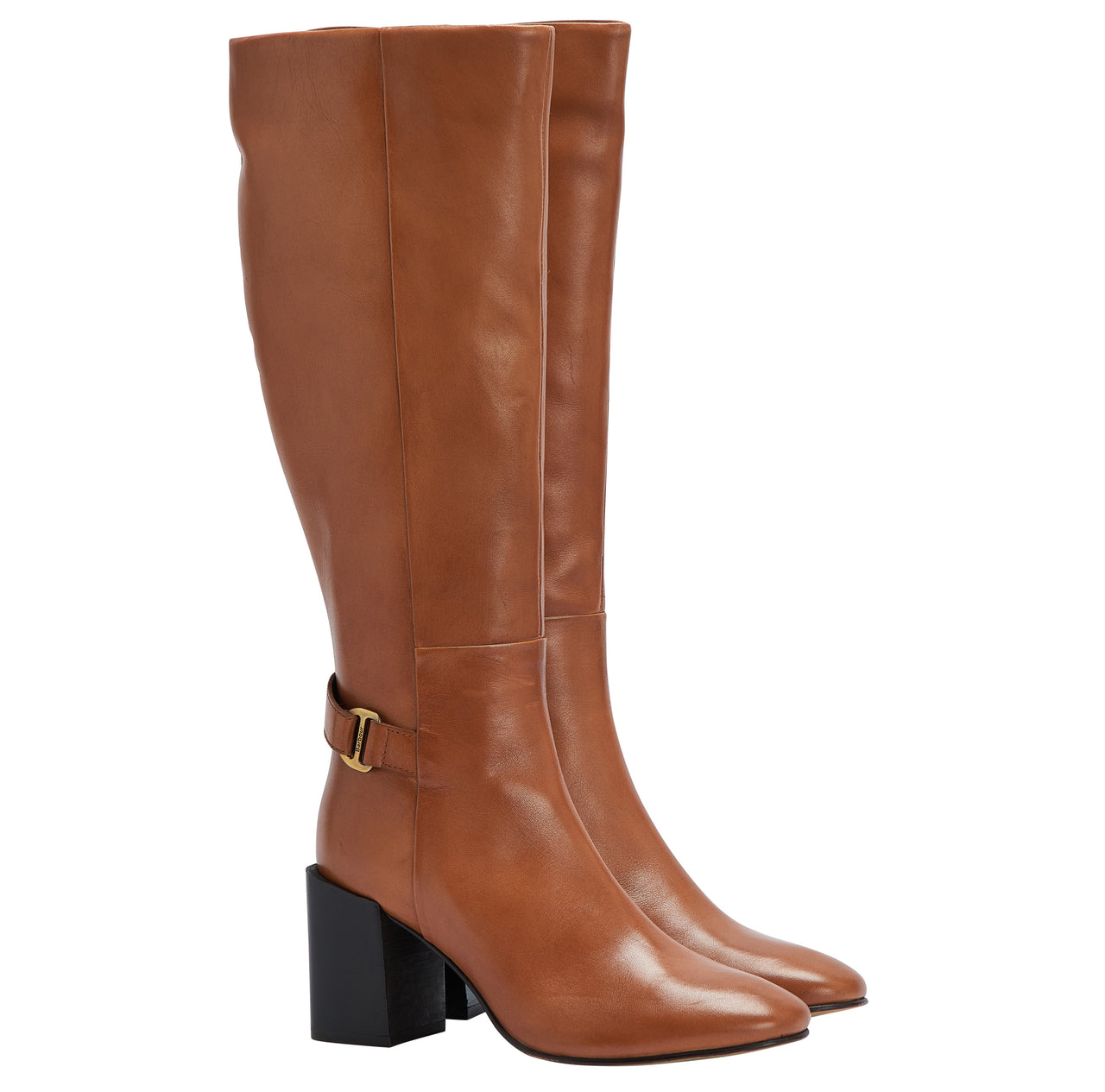 Barbour Saskia Block Heel Tall Boots - Tan