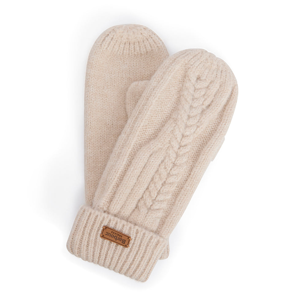 Barbour Elsdon Knitted Mittens - Eggshell