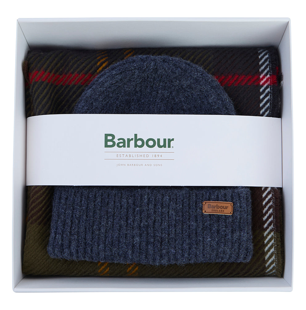 Barbour PENDLE Beanie & Blair Scarf Gift Set - Classic Tartan