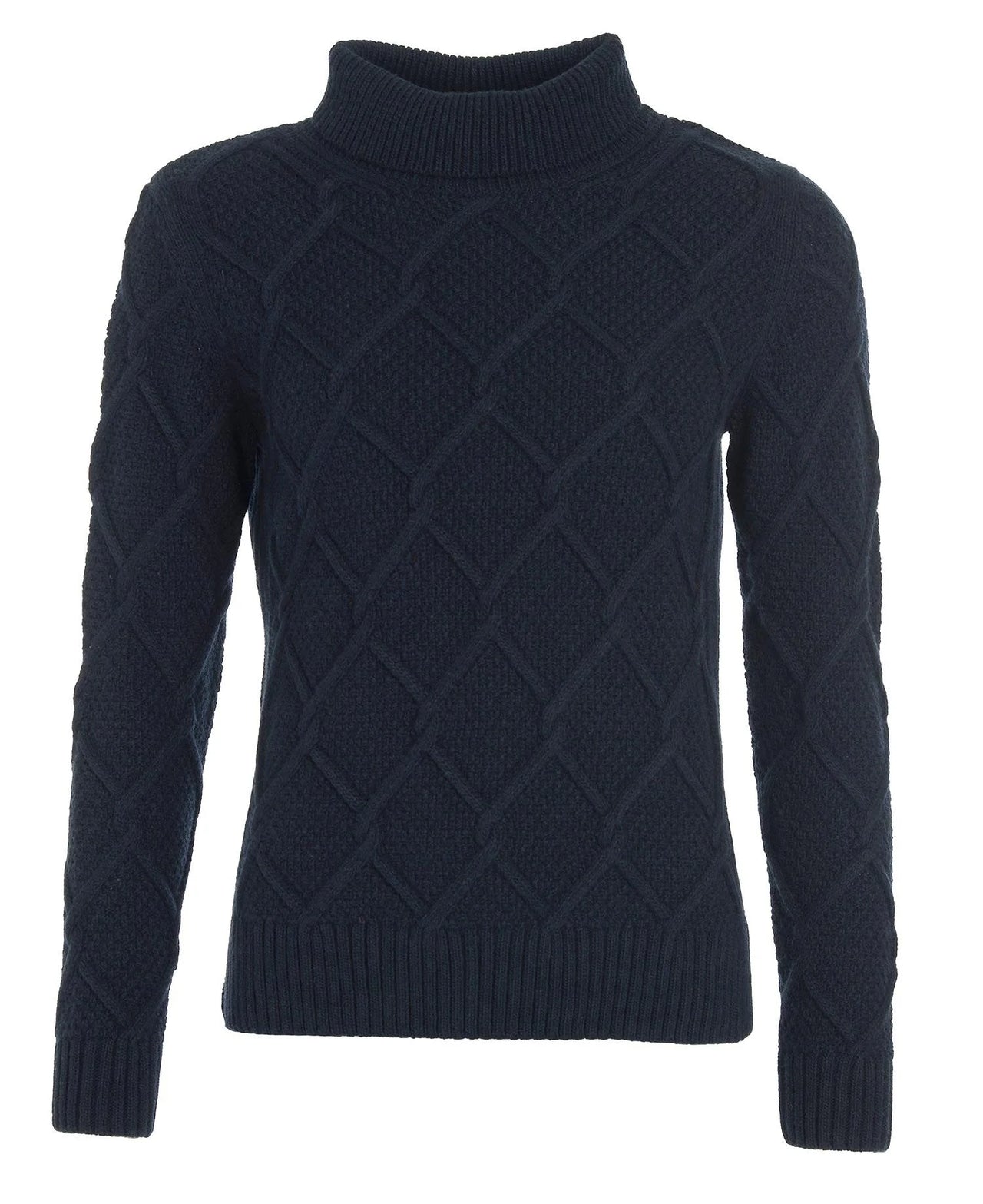 Barbour Burne Roll Neck Knitted Jumper - Navy