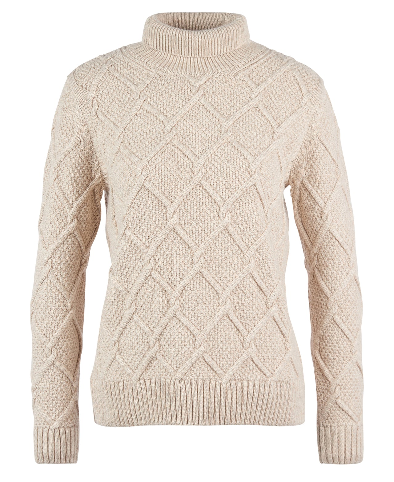 Barbour Burne Roll Neck Knitted Jumper - Oatmeal
