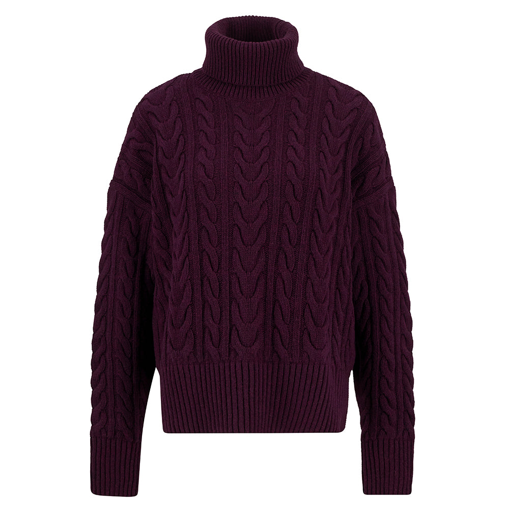 Barbour Embleton Knitted Jumper - Black Cherry