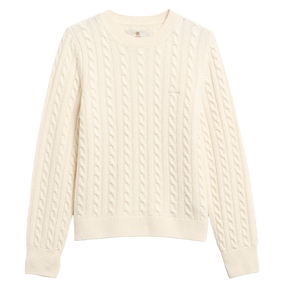 Barbour ASHDOWN Cable Knitted Jumper - Ecru