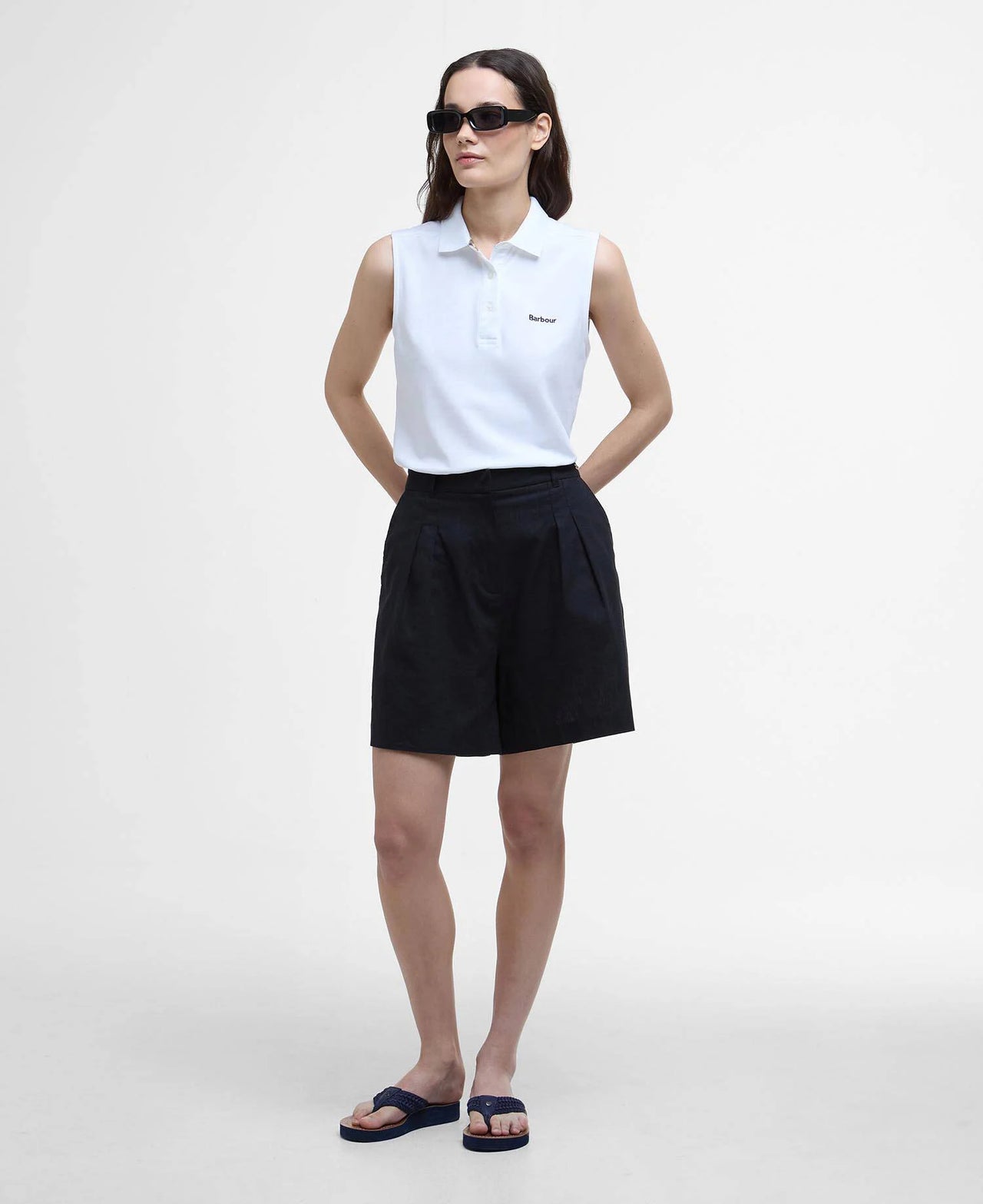 Barbour Bowford Sleeveless Polo Top - White