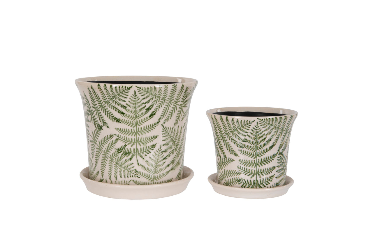London Ornaments Fern Plant Pot with Tray - Large