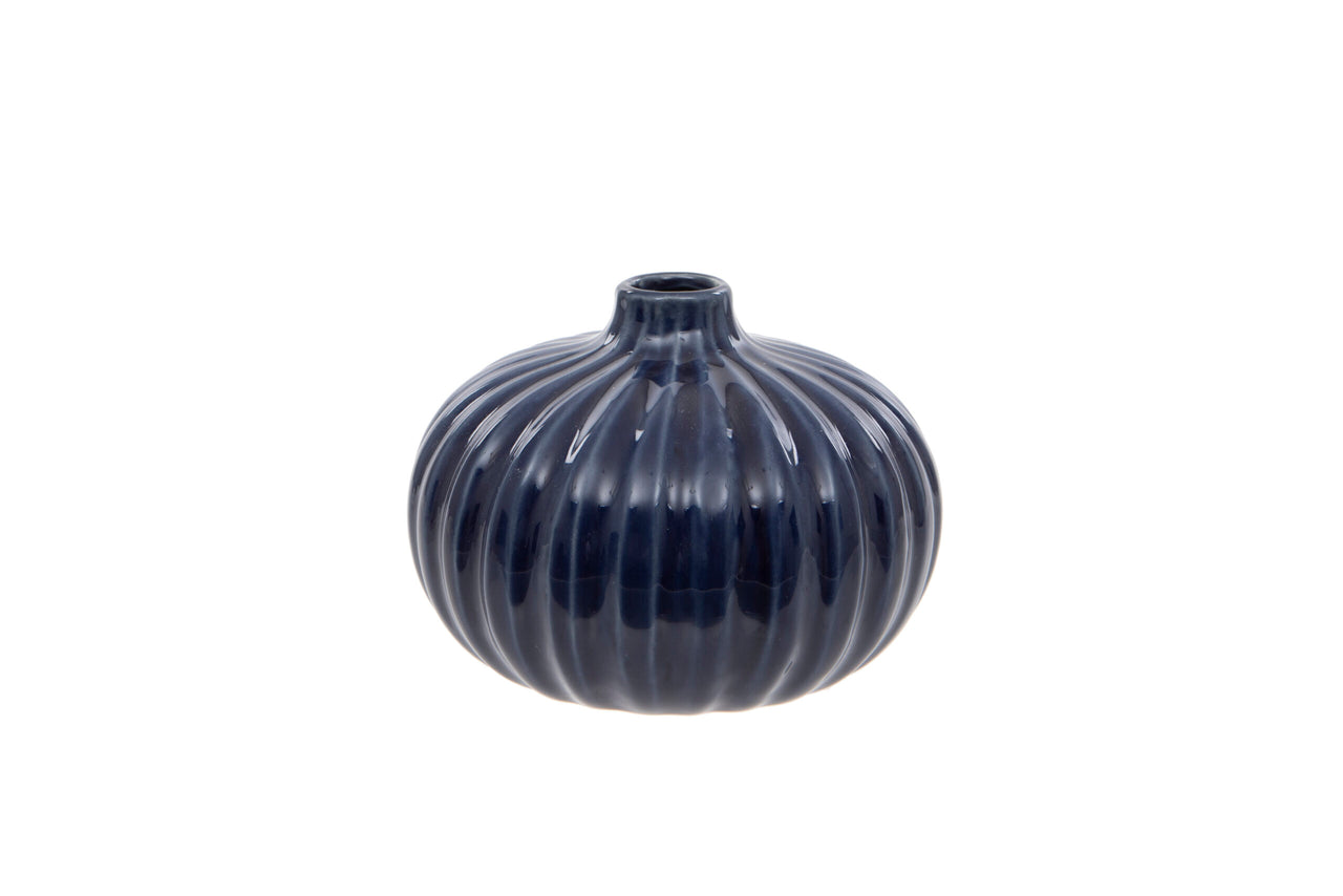 London Ornaments Round Vase - Blue