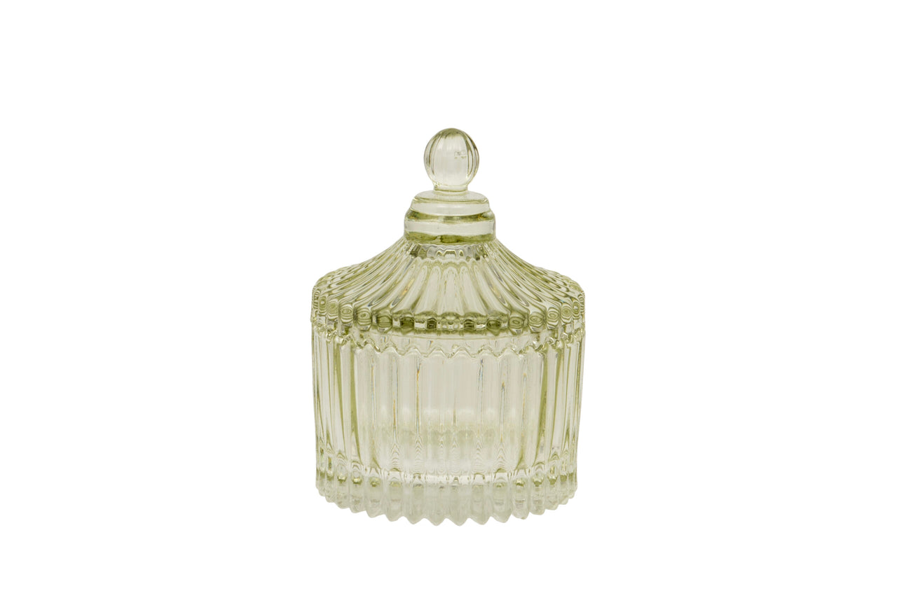 London Ornaments Ribbed Green Jar