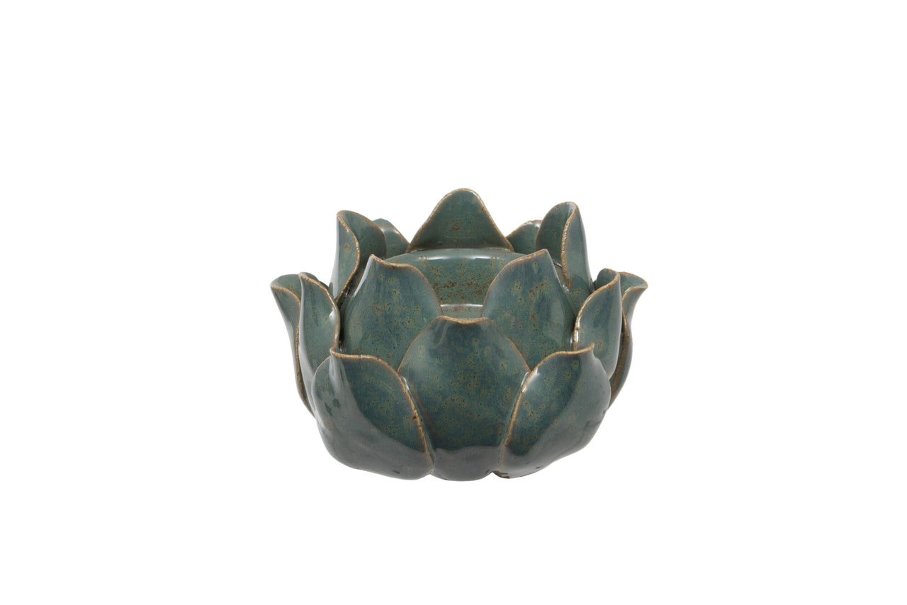 London Ornaments  Blue Bud Tealight Holder