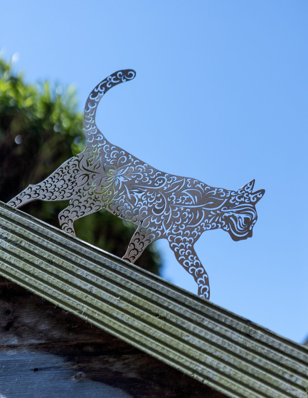 London Ornaments Prowling Fence Cat