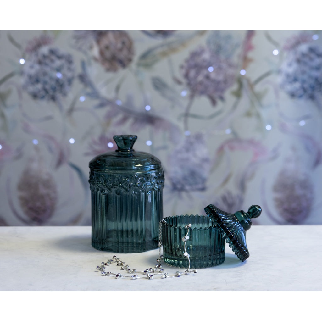 London Ornaments Ribbed Jar Emerald