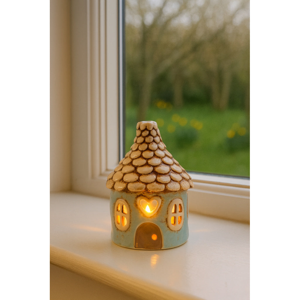 London Ornaments Stone Cottage Candle Holder