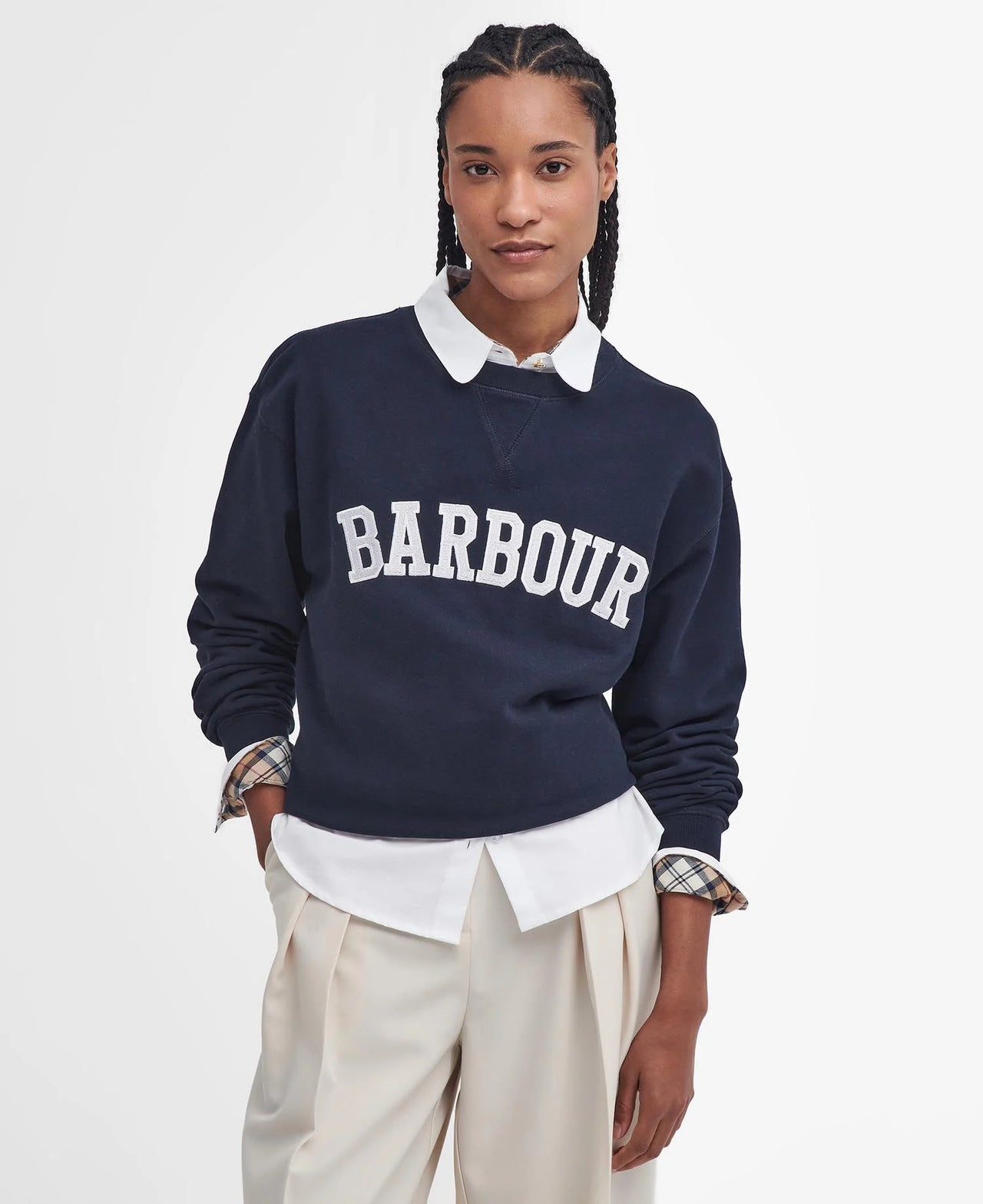 Barbour Northumberland Sweatshirt - Navy/Cloud