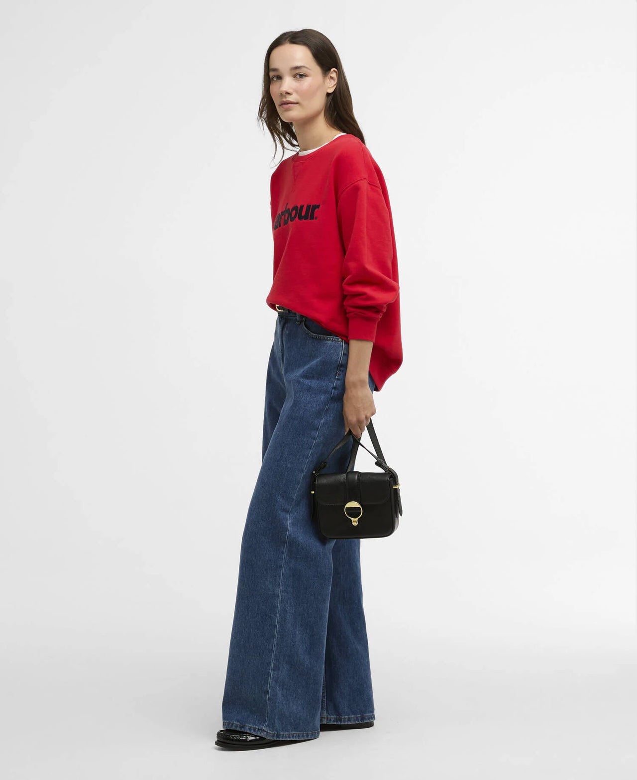 Barbour HARTLAND Crew Neck Sweatshirt - Poppy Red