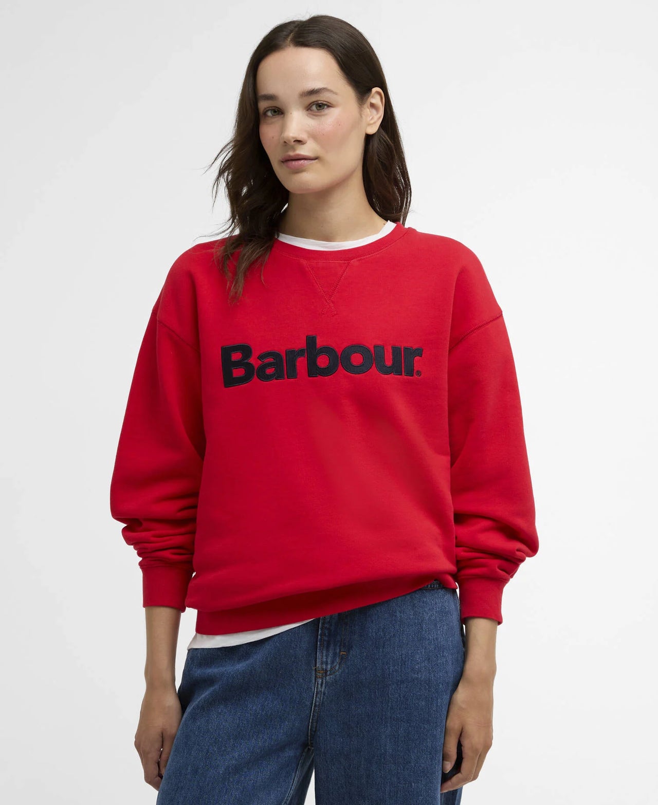 Barbour HARTLAND Crew Neck Sweatshirt - Poppy Red