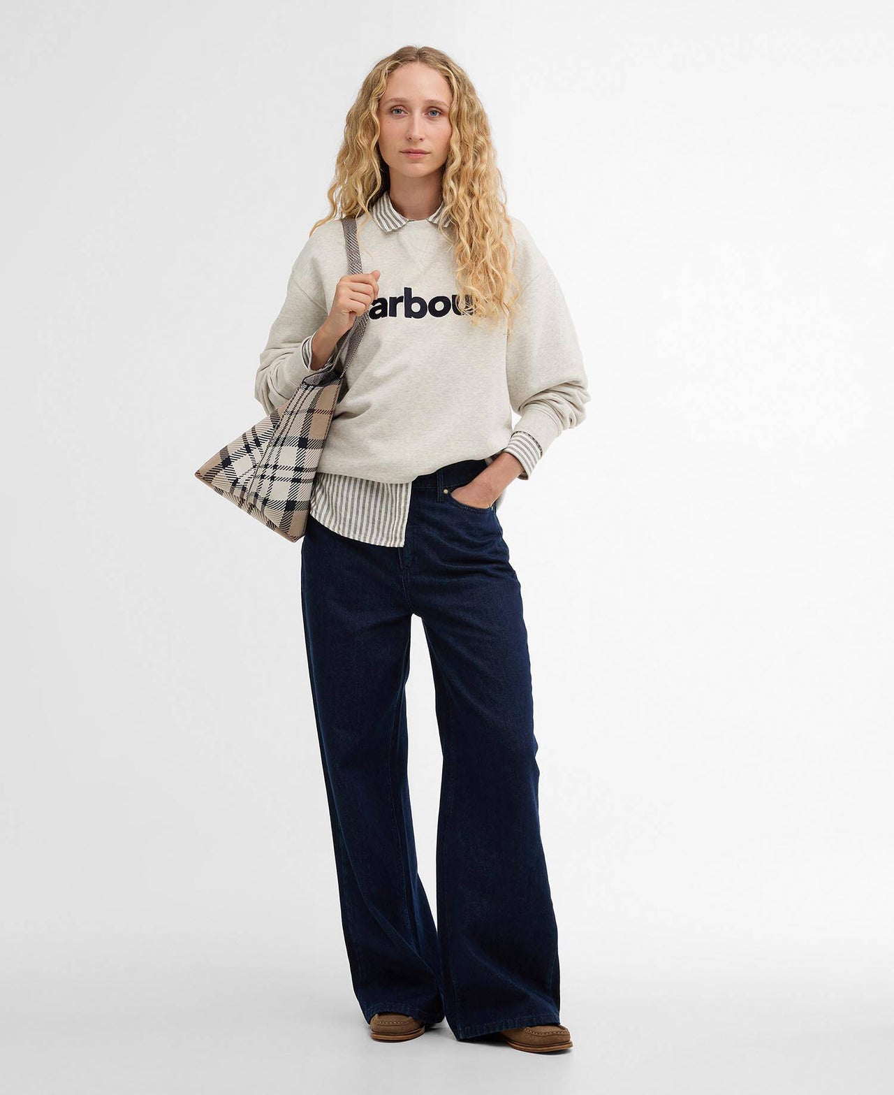 Barbour HARTLAND Crew Neck Sweatshirt - Cloud Marl