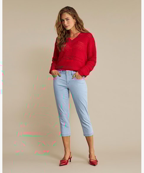 Red Button Romy Fancy Chambray