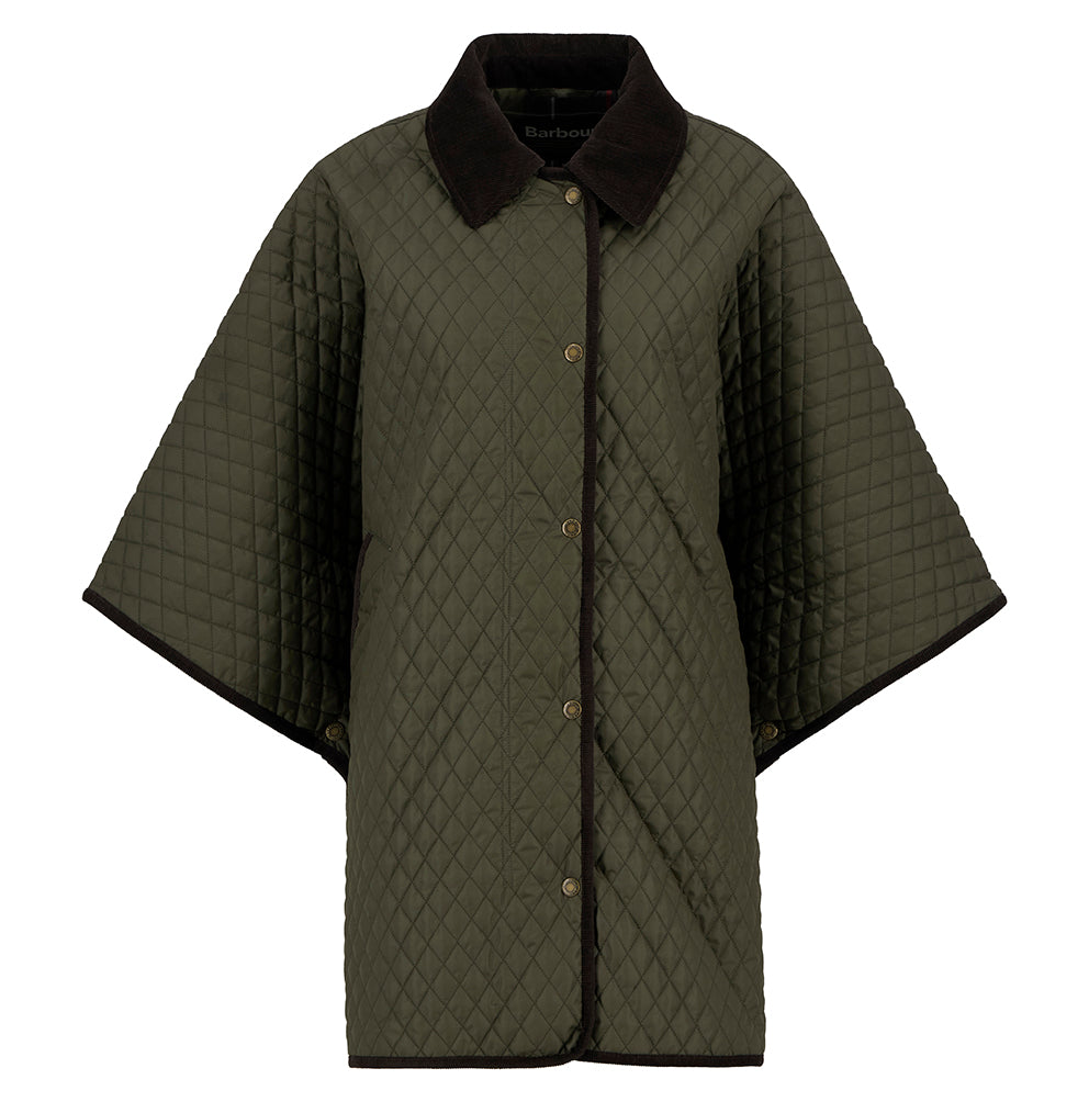 Barbour Oakham Quilted Cape - Olive