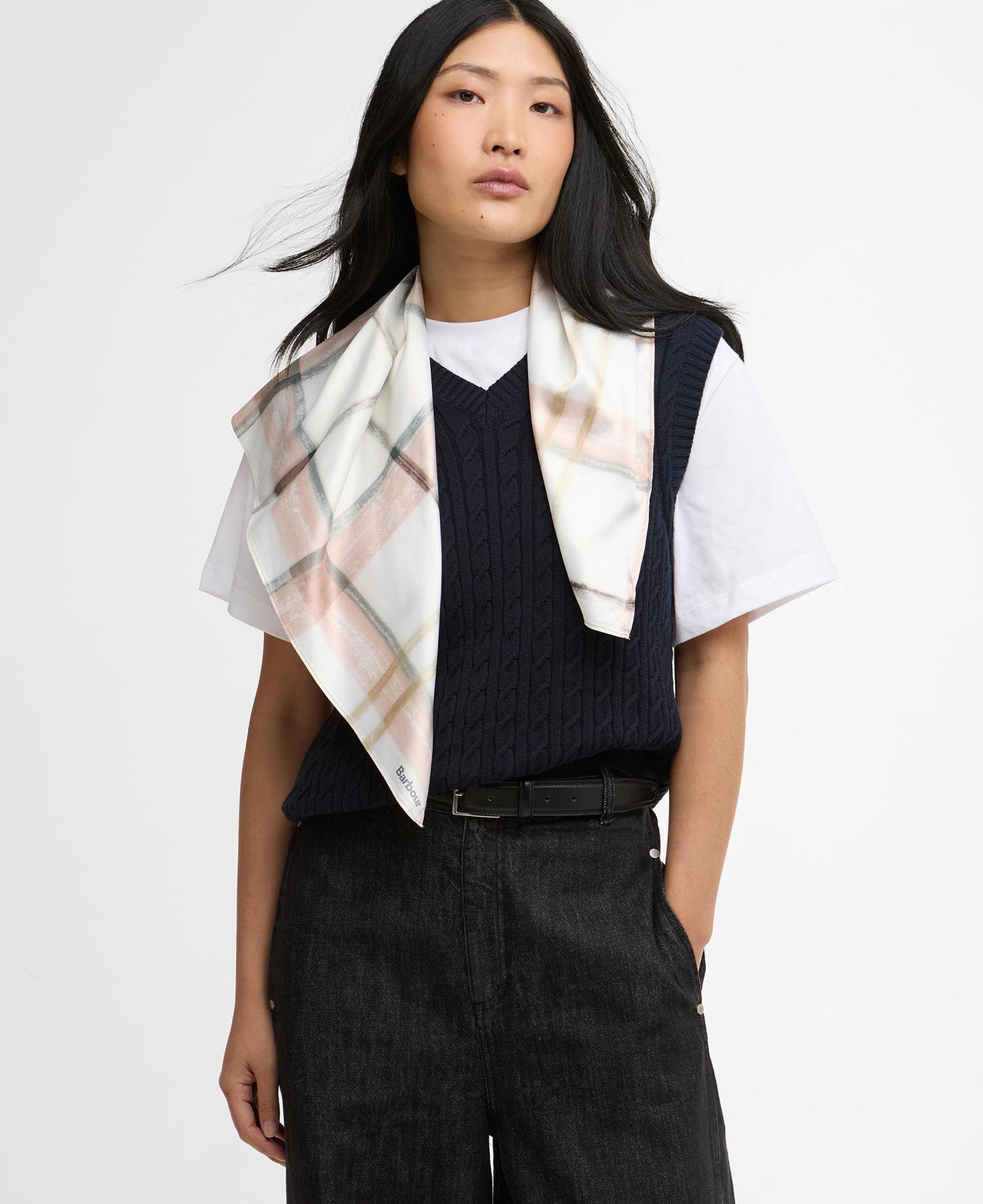 Barbour GIANNA Scarf - Silver Peony Check