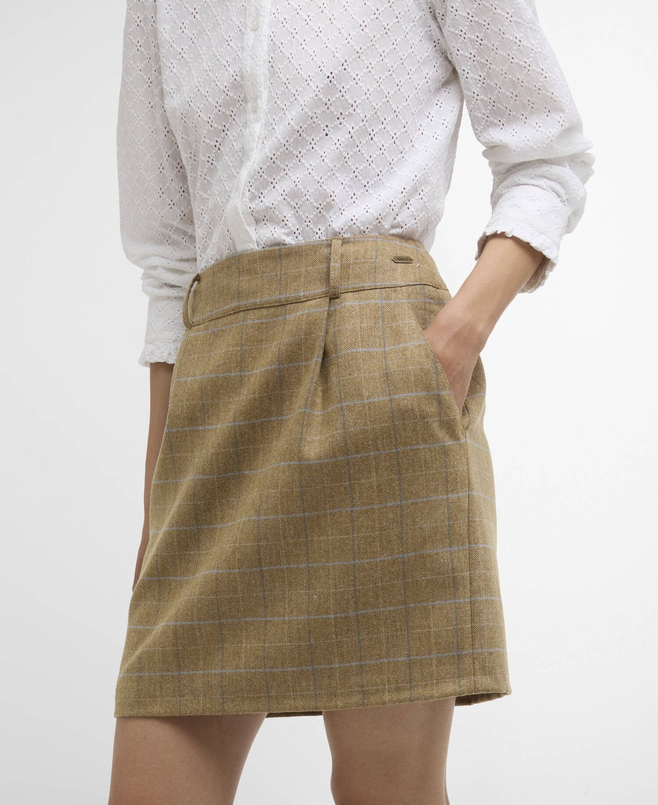 Barbour PETUNNIA Mini Skirt - Soft Blue Tweed