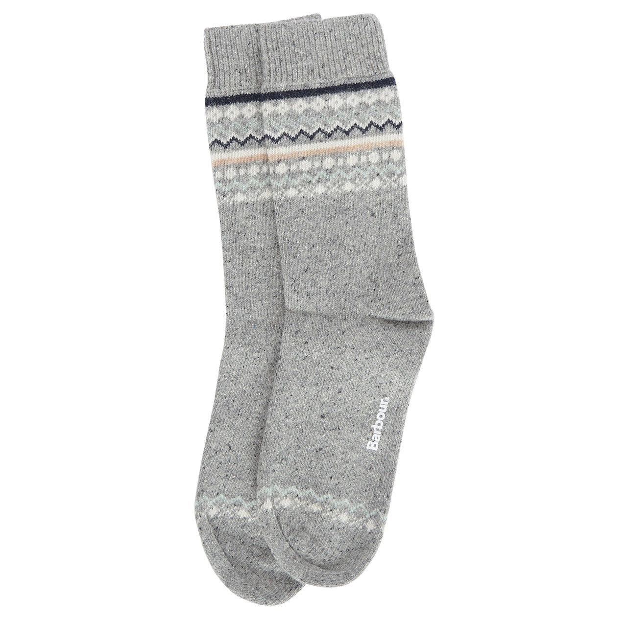 Barbour Anaise Fair Isle Socks - Mid Grey/Loden