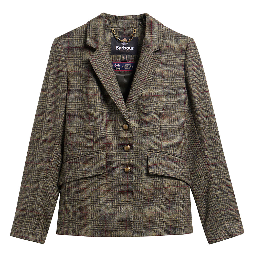 Barbour Browning Tailored Jacket - Olive Prince Of Wales Check